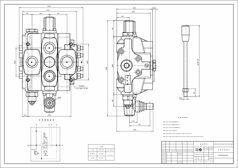 SD25 Manuell 1 Steuerkolben Sektionalwegeventil drawing image