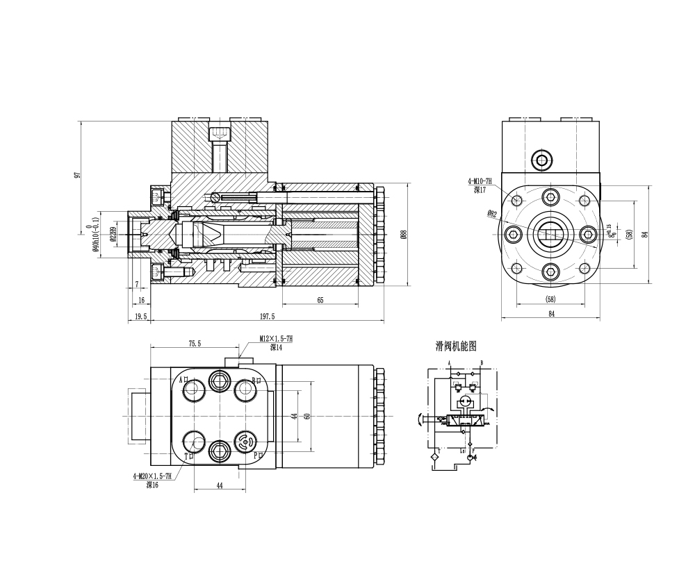 BZZ5-E500C 500 ml/U 38 l/min Lenkeinheit drawing image