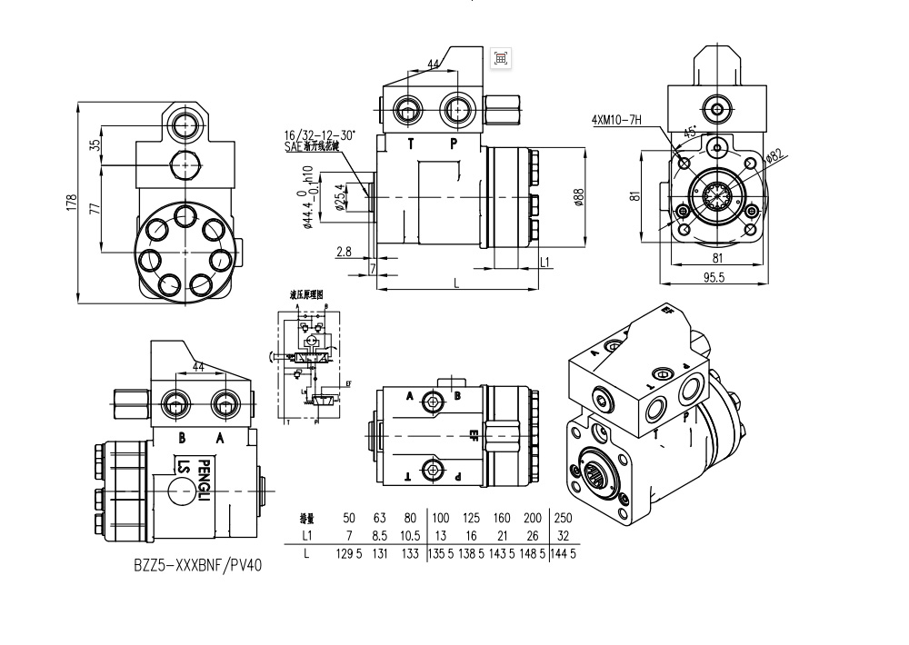 101S-5T-50-PV40 50 ml/U 5 l/min Lenkeinheit drawing image