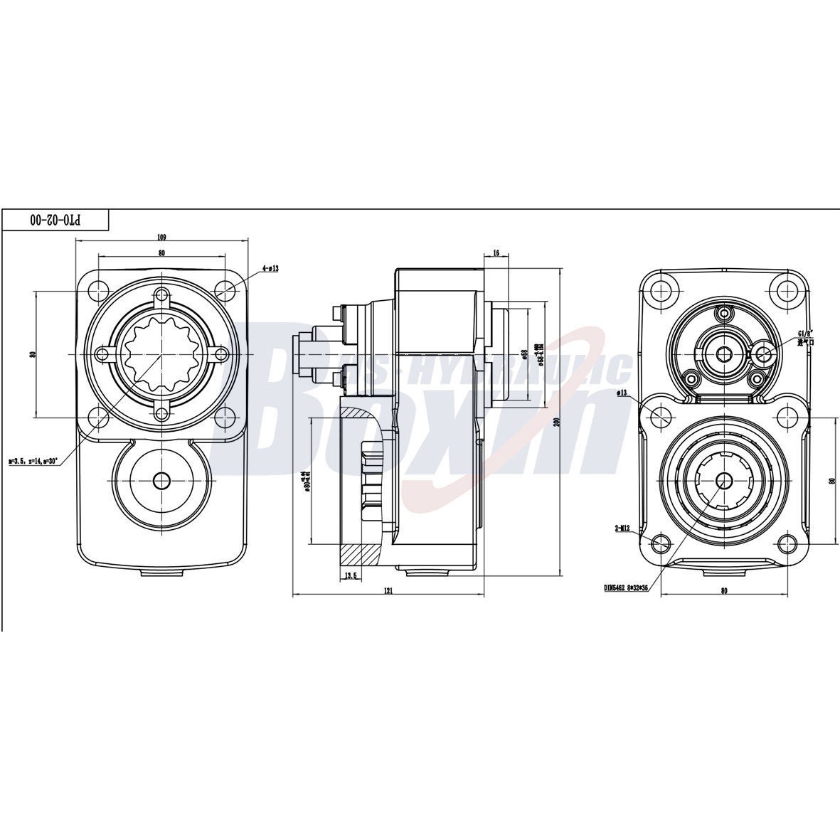 PTO-02 284 Nm 1:1,2 Nebenabtrieb drawing image