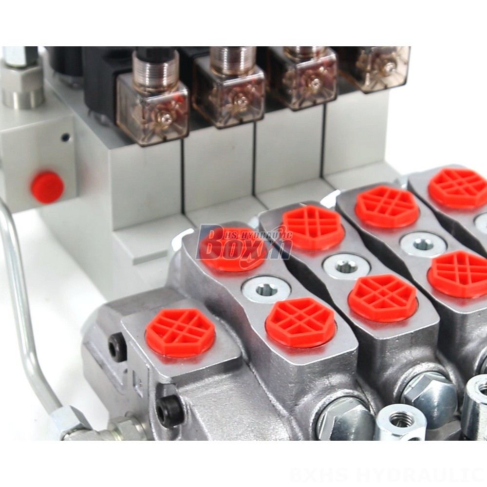 SD8-PG2 Electro-Hydraulic 4 Spool Sectional Directional Valve - Factory Direct detail image