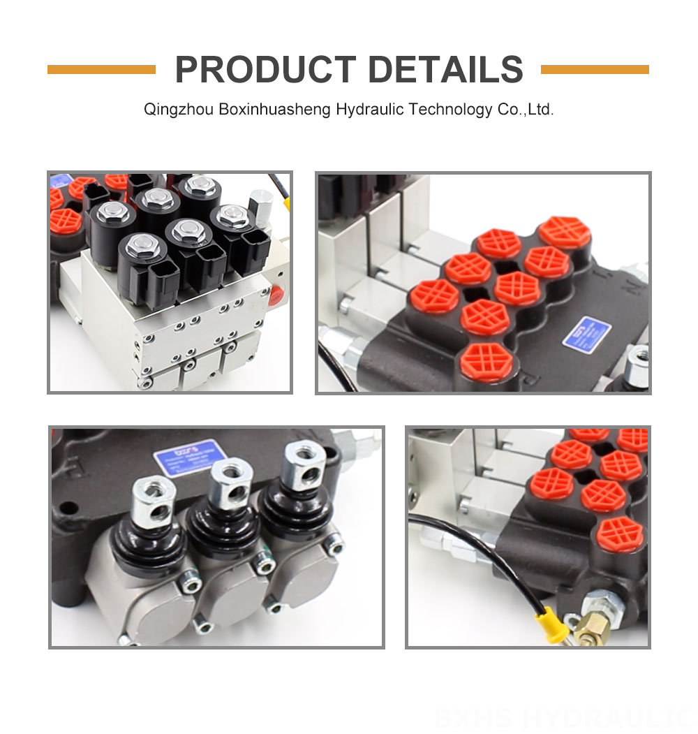 P80 Elektrohydraulisch 3 Steuerkolben Monoblock-Wegeventil detailed image