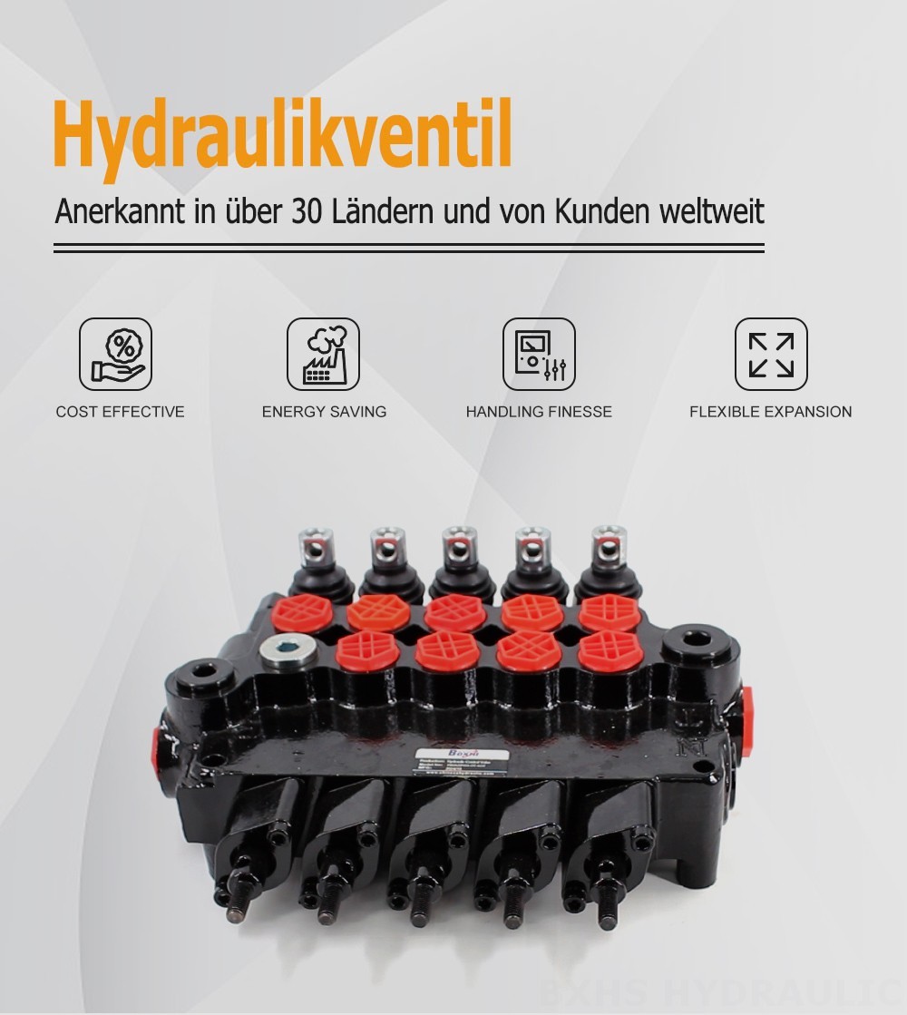 P80AZ Hydraulisch und manuell 5 Steuerkolben Ausleger-Steuerventil