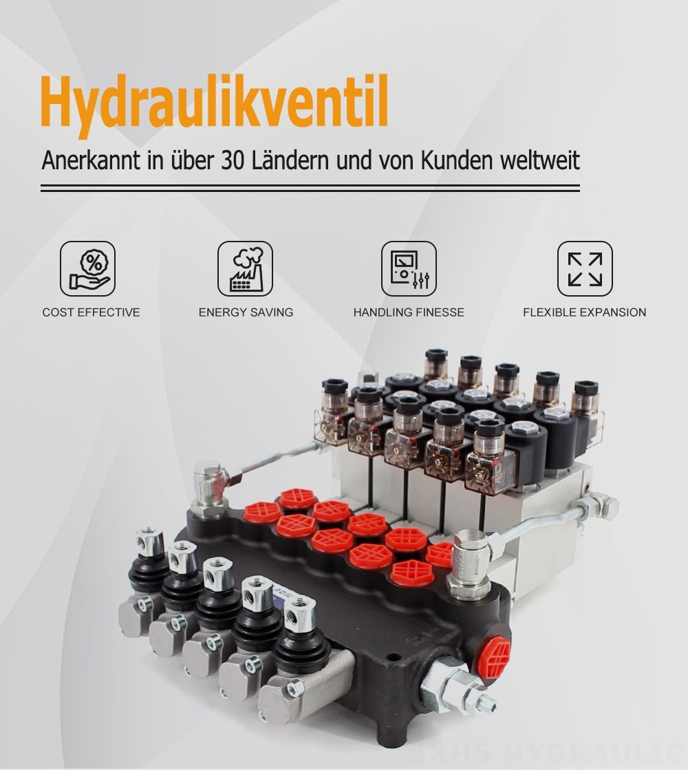 P80 Elektrohydraulisch 5 Steuerkolben Monoblock-Wegeventil