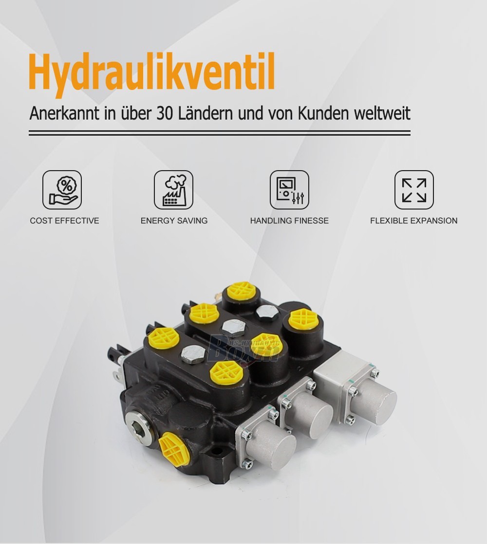 Industrial Grade RD5300NPT-QTW-2OT Manual Hydraulic Valve with 3 Spools