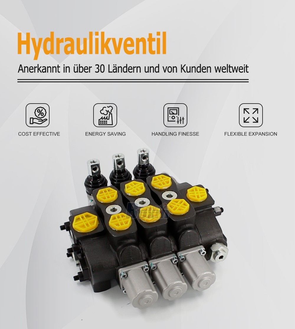Industrial Grade SD8 Manual 3 Spool Directional Control Valve