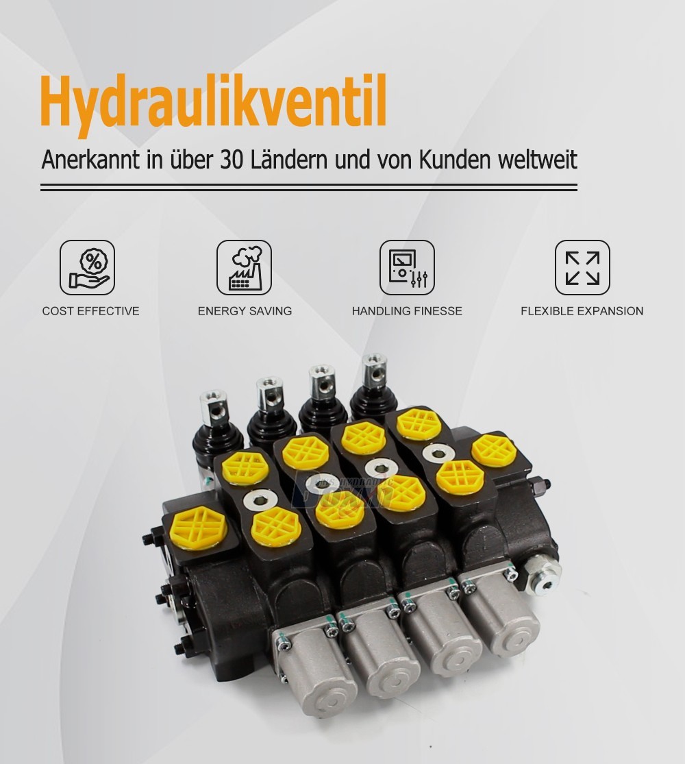 SD8 Manual 4 Spool Sectional Directional Valve for Hydraulic Systems