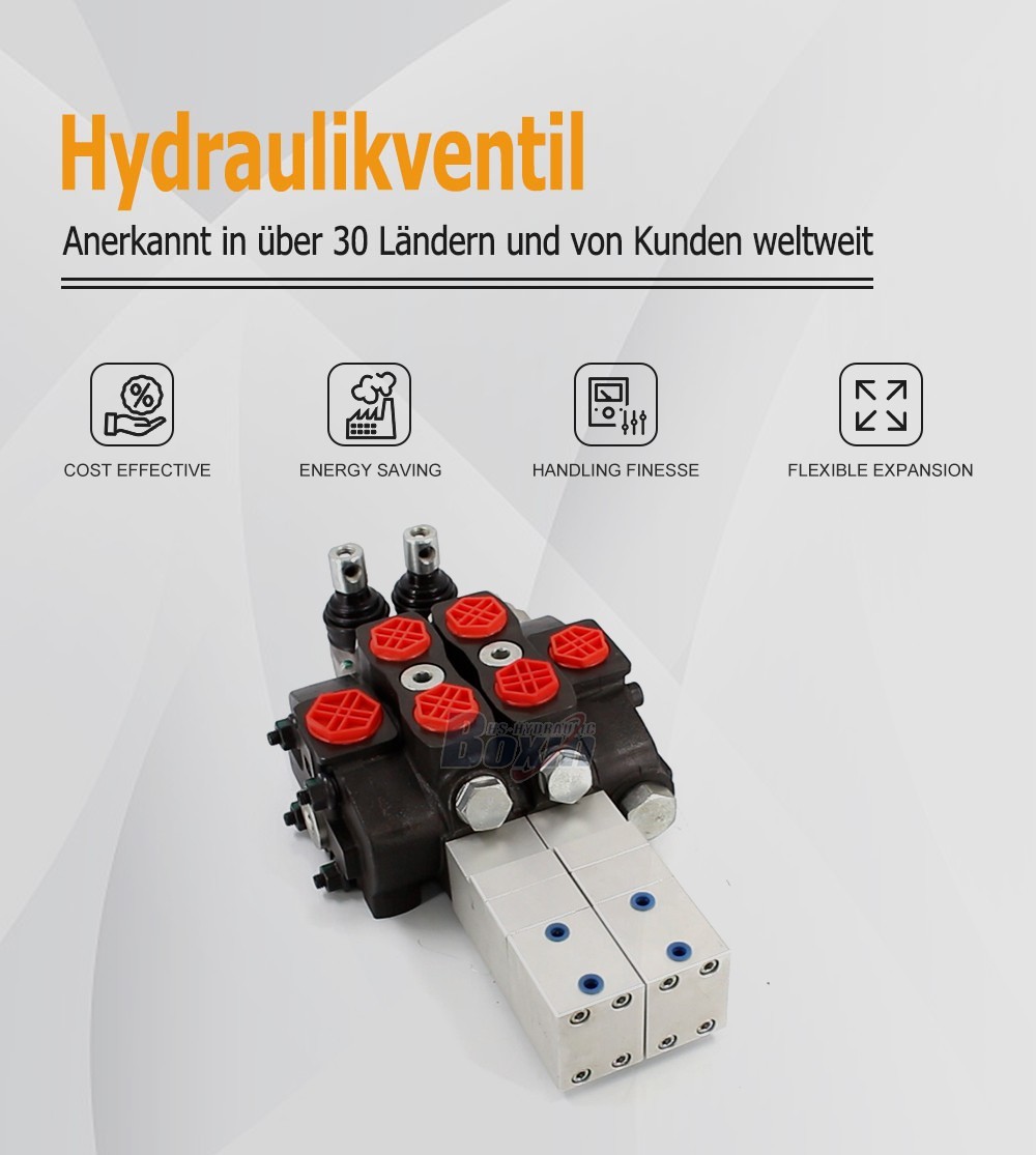 Professional Production SD8 Pneumatic 2 Spool Sectional Control Valve