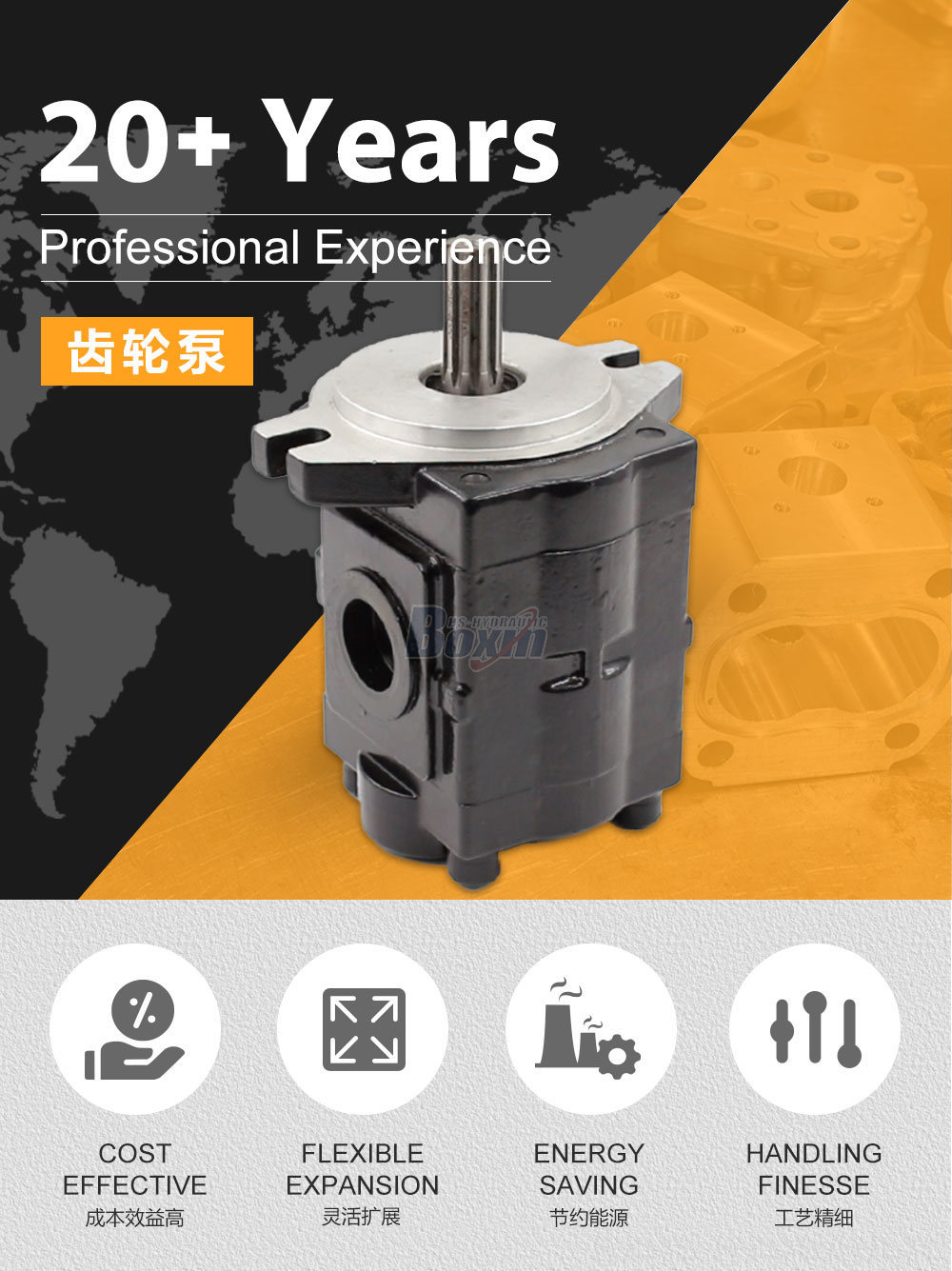 CBHS-C20 20 毫升/转 20 MPa (2900 psi) 液压齿轮泵