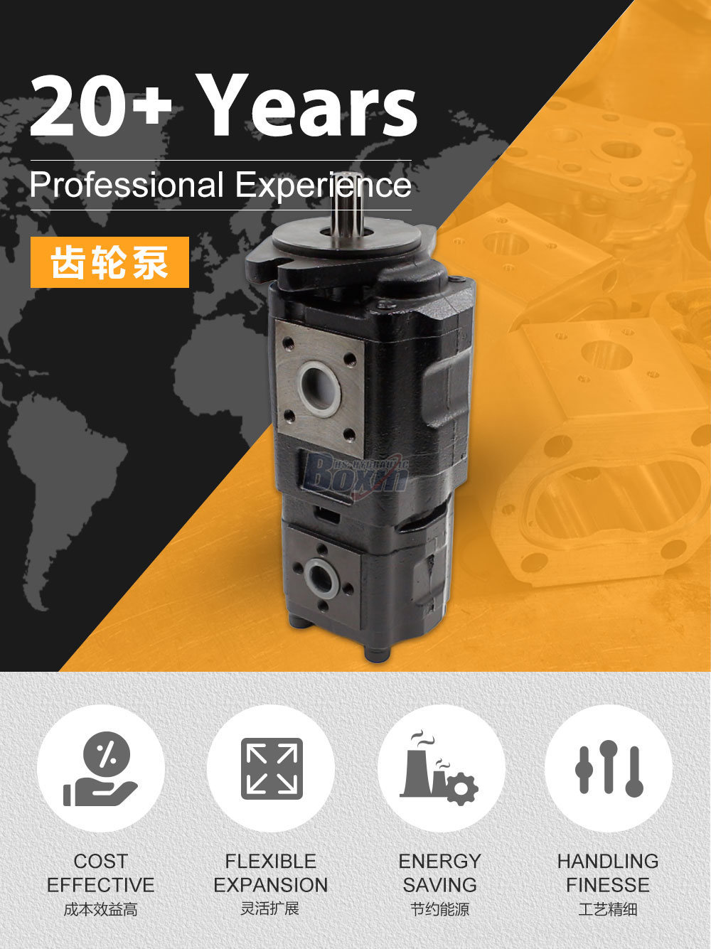 CBHS-F4 40 毫升/转 20 MPa (2900 psi) 液压齿轮泵