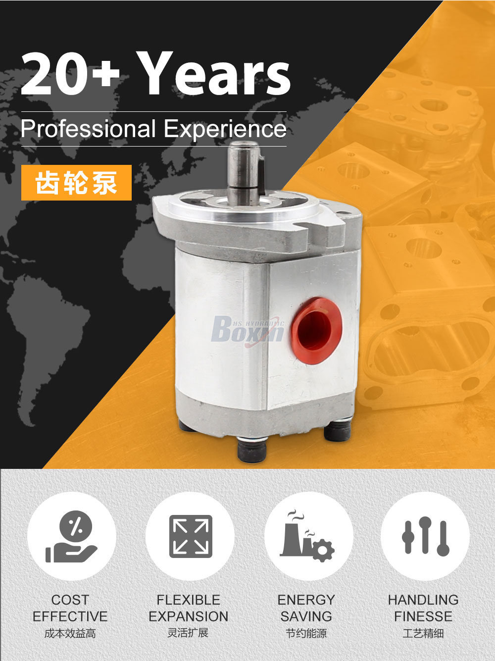 CBHS-FL304 4 毫升/转 20 MPa (2900 psi) 液压齿轮泵