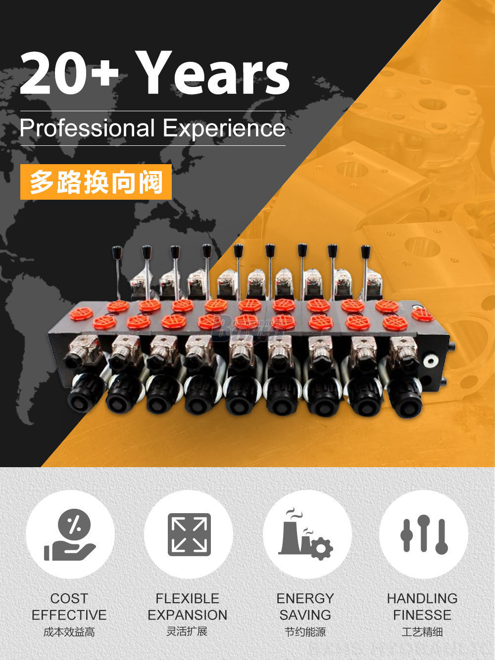 DCV58 电磁 9 联 分片式换向阀