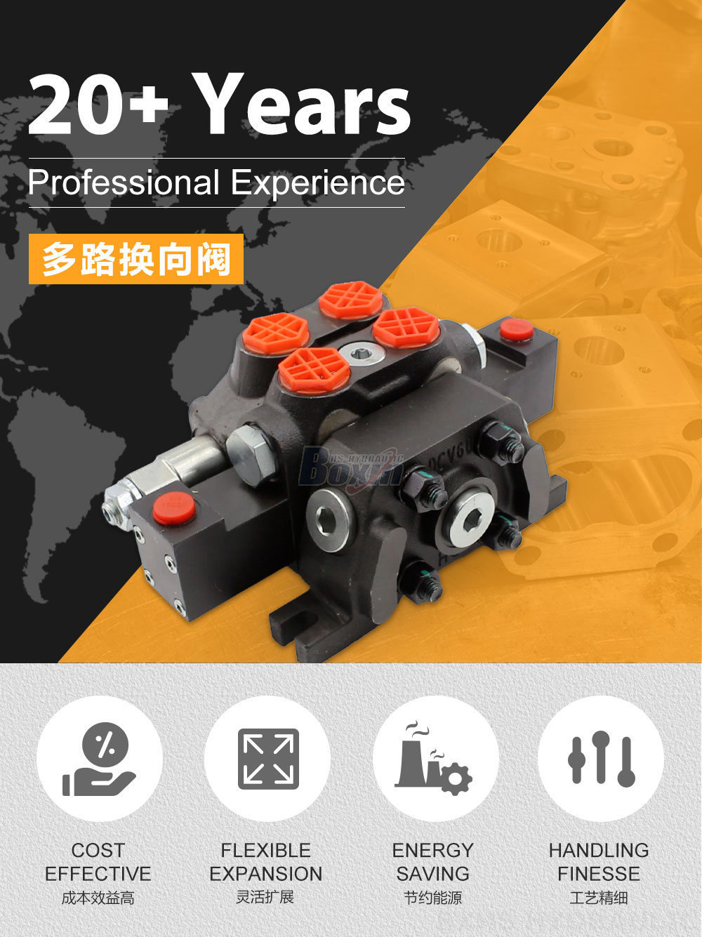 DCV60-G34 液控 1 联 分片式换向阀