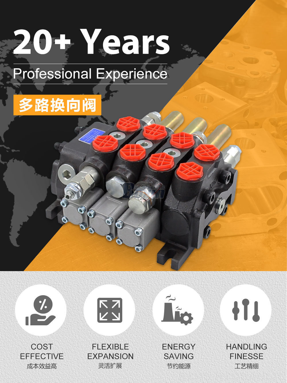 DCV60 软轴 3 联 分片式换向阀