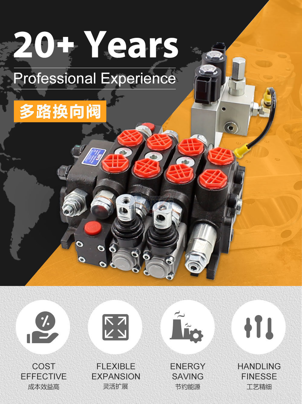 DCV60 电液控 3 联 分片式换向阀