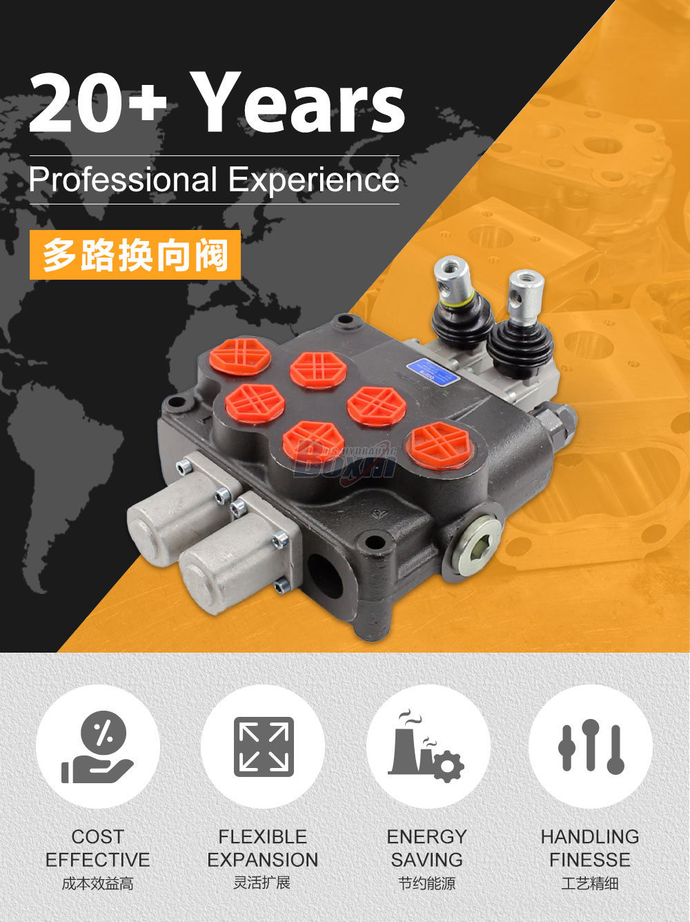P120 手控 2 联 整体式换向阀