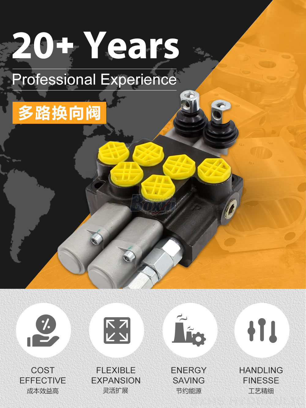 P40-G12-2QTW 手控 2 联 整体式换向阀