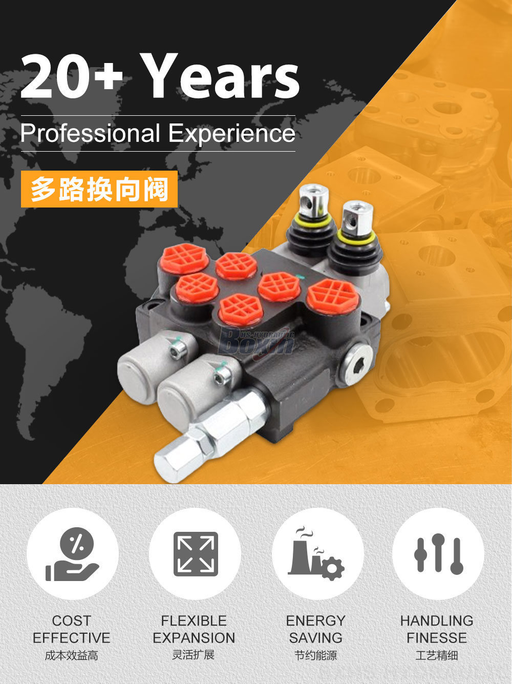 P40-G12-G38-OW 手控 2 联 整体式换向阀