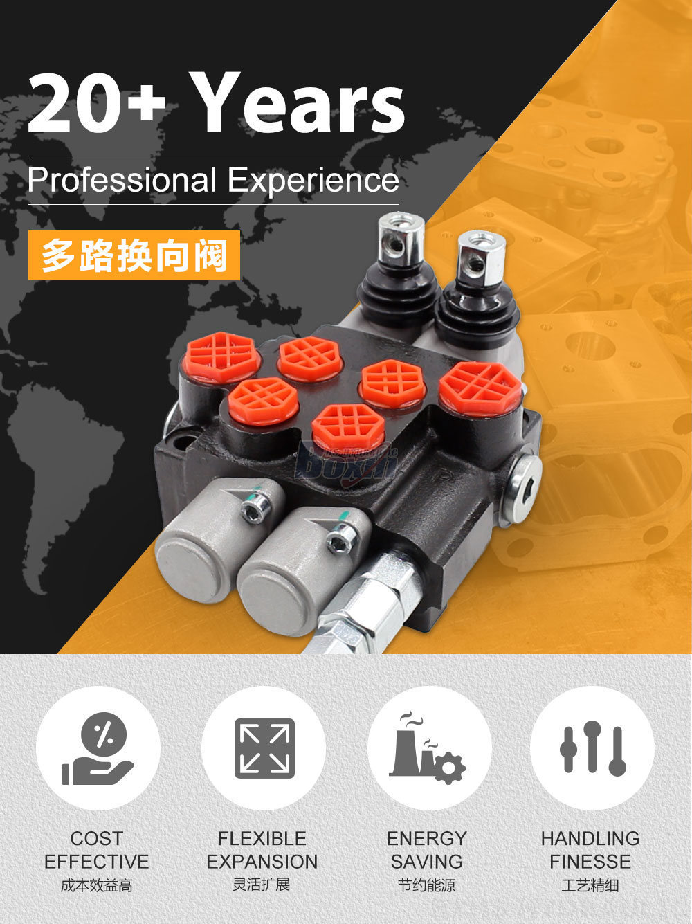 P40-G12-G38 手控 2 联 整体式换向阀