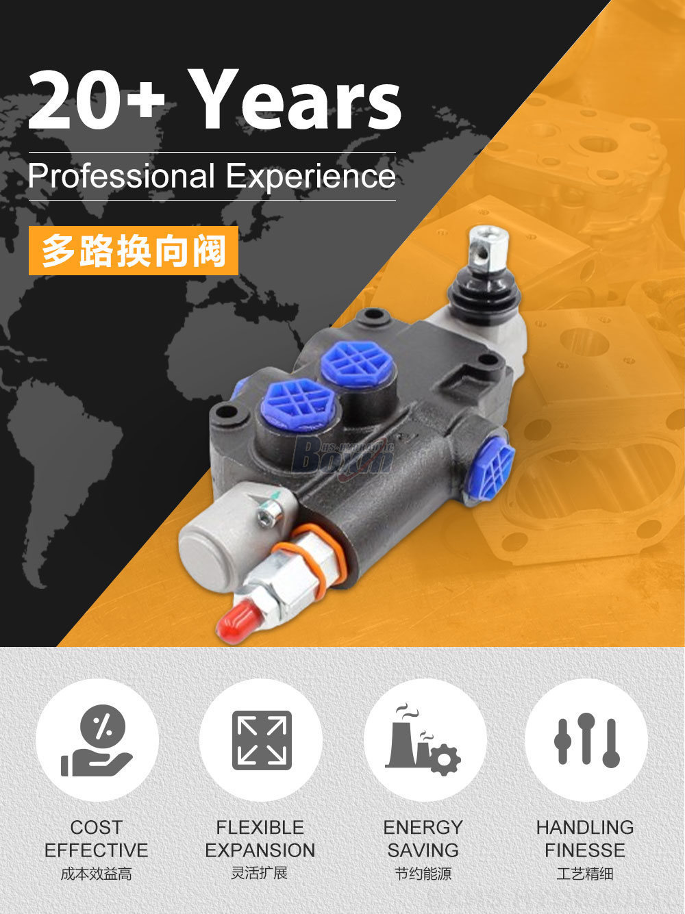 P80-G12-G34 手控 1 联 整体式换向阀