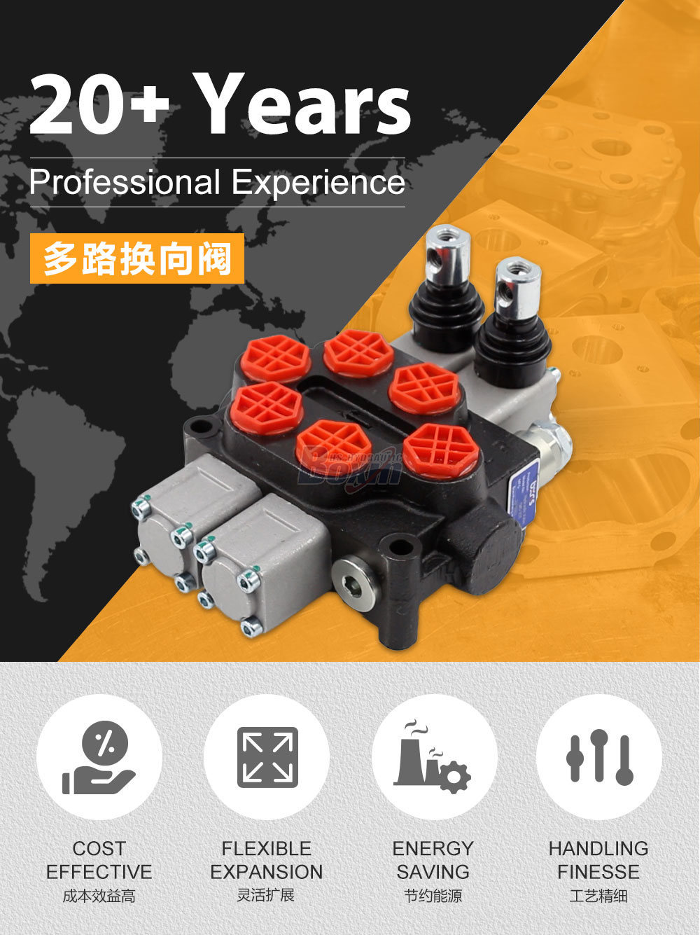 Q45 手控 2 联 整体式换向阀